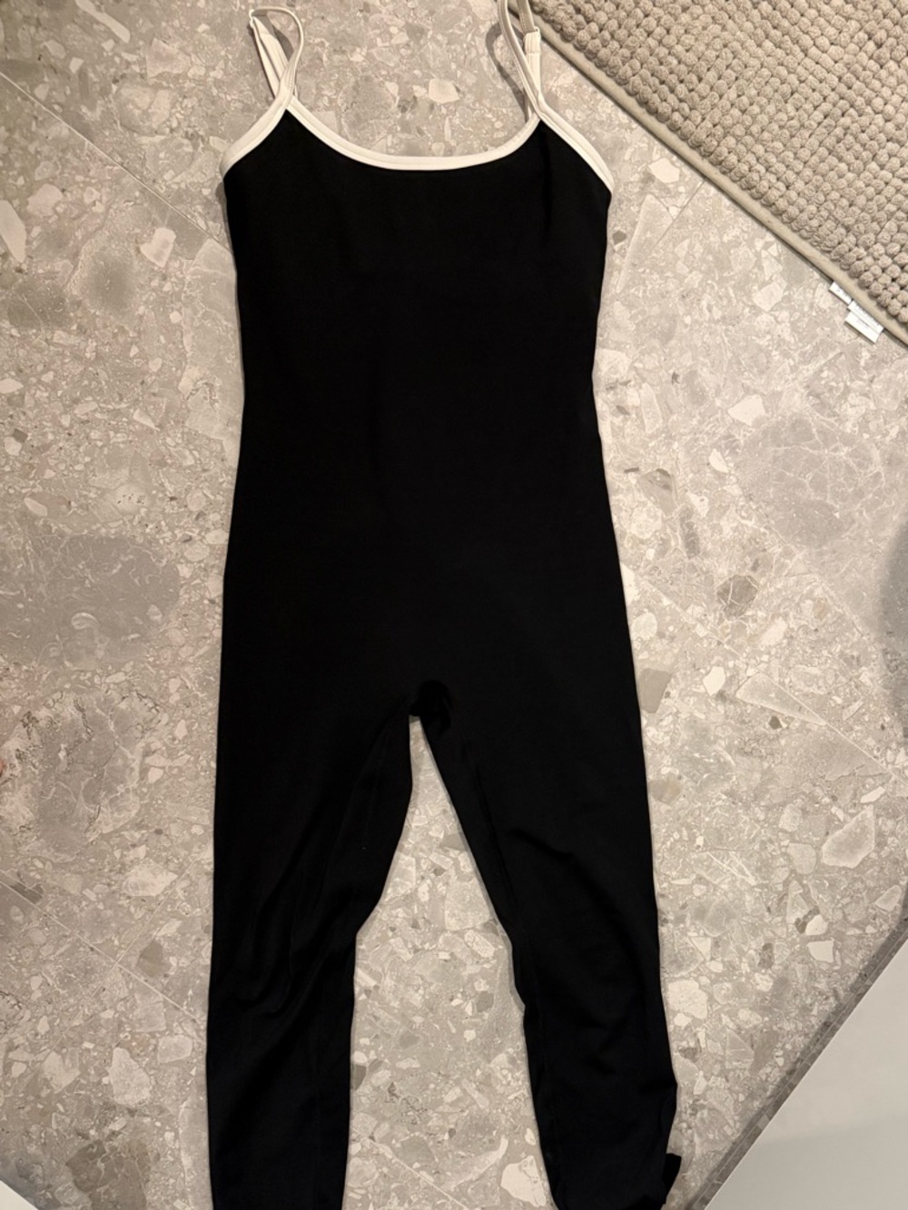 Adanola Black Jumpsuit with White Piping